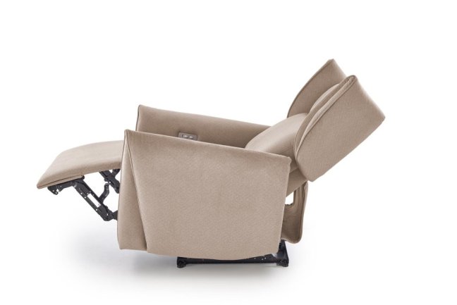 TV křeslo ušák GELATO s elektrickým polohováním — látka, béžová