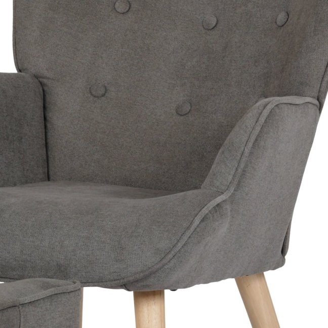 Relaxační křeslo ušák BETTY — masiv, látka, lanýžová