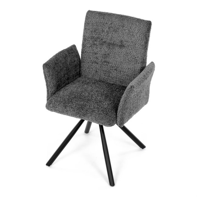 Jídelní otočné křeslo MANKA — kov, látka, více barev - Barevné varianty jídelního křesla MANKA: Šedá