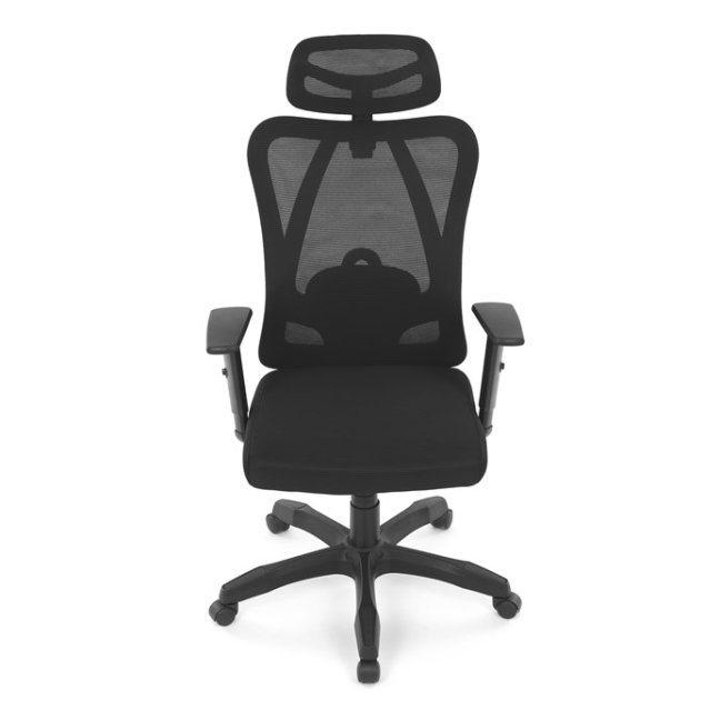 Kancelářská ergonomická židle MANET — síť / látka, černá