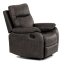 Relaxační polohovací TV křeslo NORBERT — látka, tmavě hnědá, nosnost 150 kg