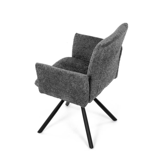 Jídelní otočné křeslo MANKA — kov, látka, více barev - Barevné varianty jídelního křesla MANKA: Šedá