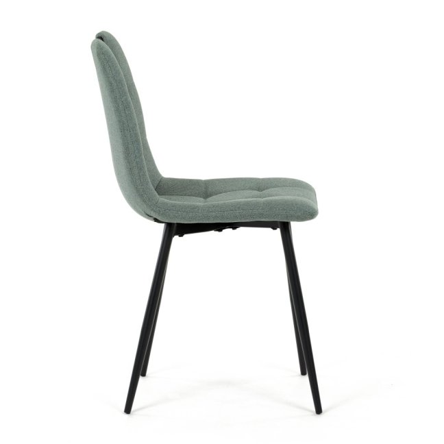 Jídelní židle KLAUDIUS — kov, látka, černá / zelená, nosnost 150 kg