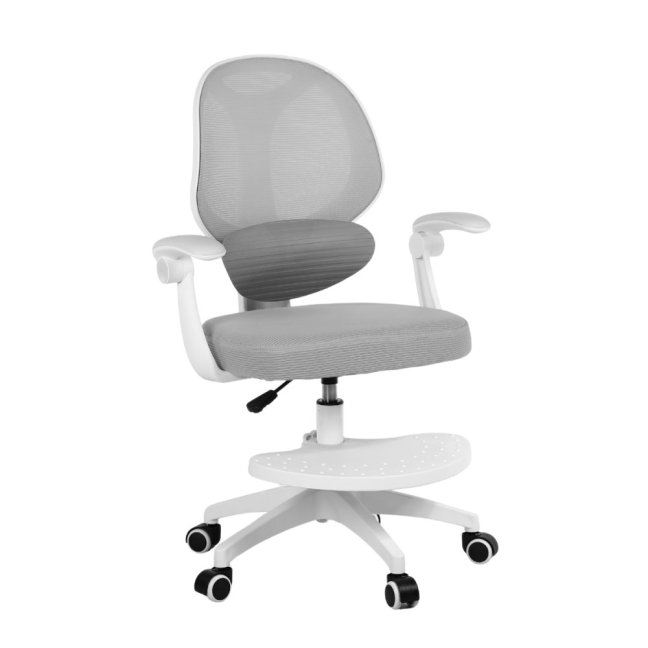 Dětská otočná židle Neoseat JUNI 009 s podnoží — látka, šedá