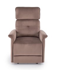 Relaxační křeslo SEMIR s elektrickým polohováním — látka, moka
