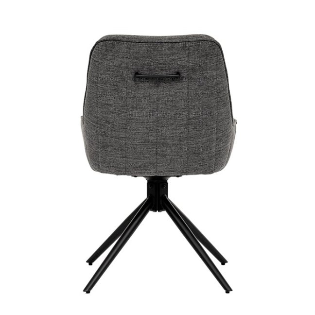 Jídelní otočná židle HESTON — kov, látka, šedá