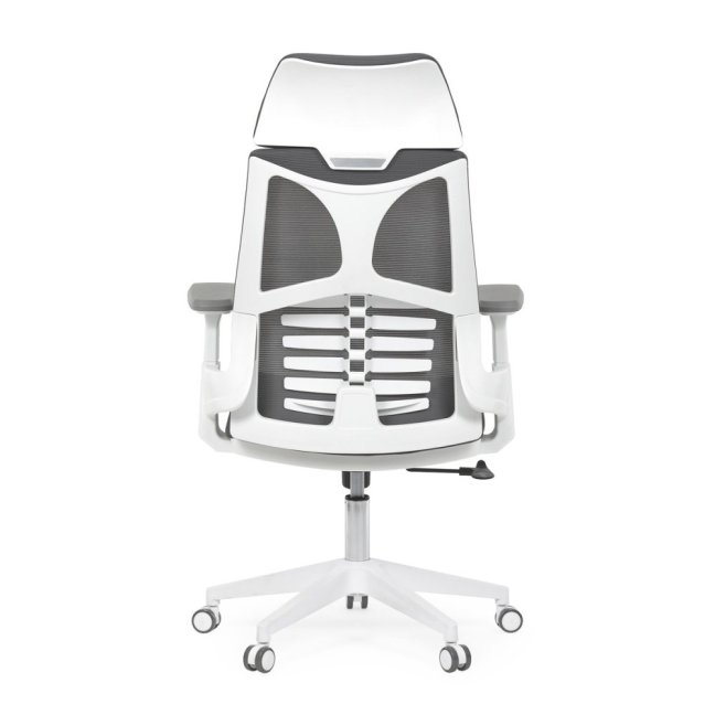 Kancelářská otočná židle TONKA — síť, bílá / šedá