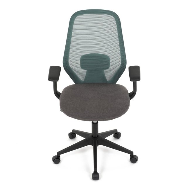 Kancelářská otočná židle DEVIN — látka, černá / zelená