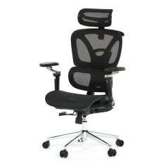 Kancelářská ergonomická židle PORTE — síťovina, černá