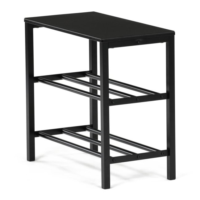 Botník EULA — kov, MDF, černá