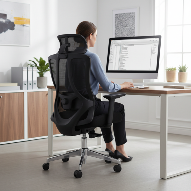 Kancelářská ergonomická židle Neoseat DIBERTI — černá, nosnost 150 kg