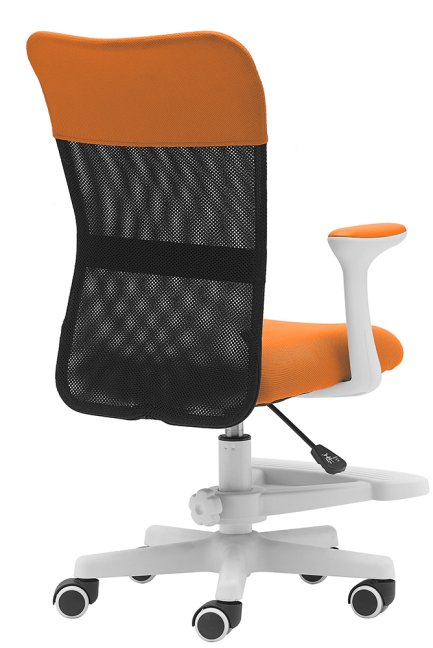 Dětská židle Neoseat MONKEY WHITE s podnoží — látka, bílá / oranžová