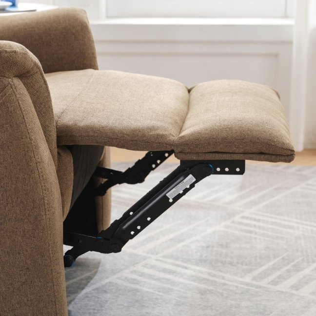 Relaxační polohovací TV křeslo ASTER — látka, hnědá