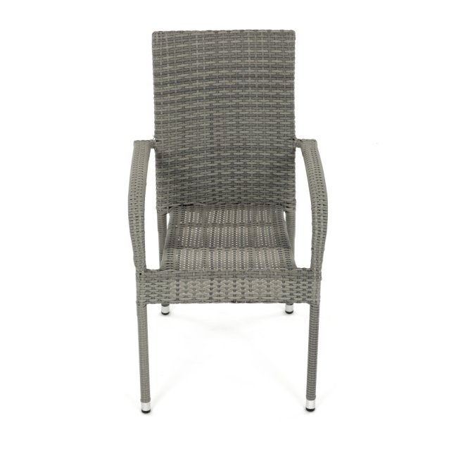 Zahradní křeslo SELEN — kov, umělý ratan, šedá