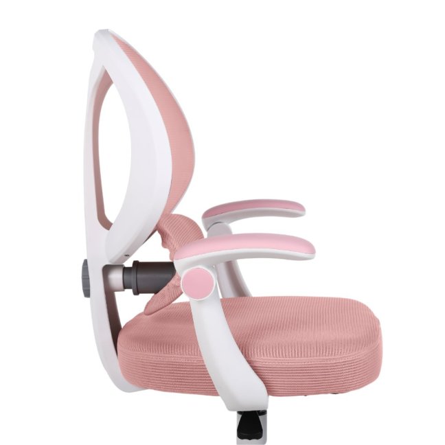 Dětská otočná židle Neoseat JUNI 009 s podnoží — látka, růžová