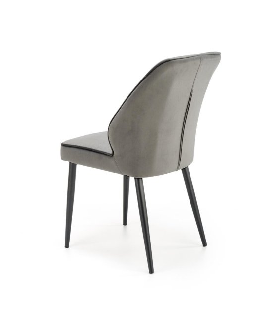 Jídelní židle KRETA — kov, samet, šedá