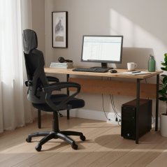 Kancelářská otočná židle SANTOS — látka, černá