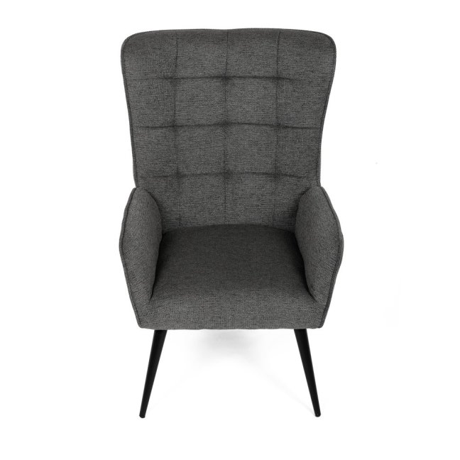 Relaxační křeslo ušák LOYD — látka, černá / šedá