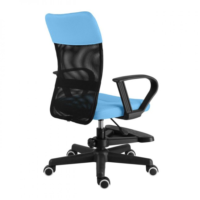 Dětská židle Neoseat MONKEY s podnoží — látka, černá / světle modrá