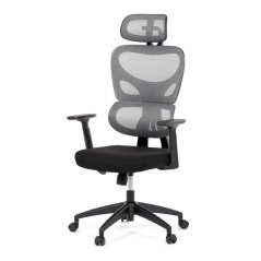 Kancelářská ergonomická židle GRANT — síť, látka, černá / šedá