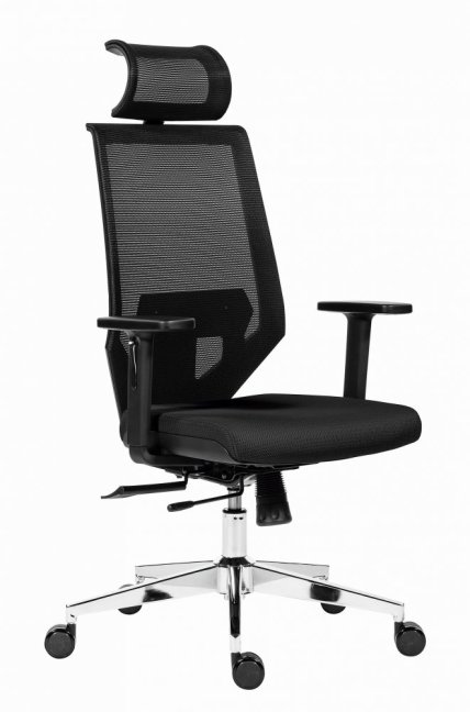 Kancelářská ergonomická židle EDGE NET — síť / látka, černá, nosnost 150 kg