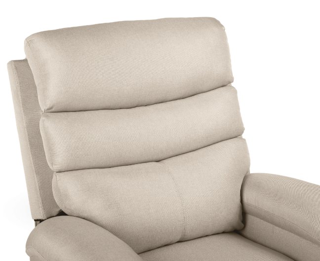 Relaxační polohovací TV křeslo VELORA — látka, béžová, nosnost 130 kg