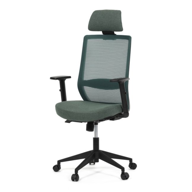 Kancelářská ergonomická židle SENA — látka, černá / zelená
