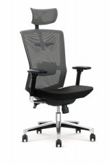 Kancelářská ergonomická židle AMBASADOR — síť / látka, černá