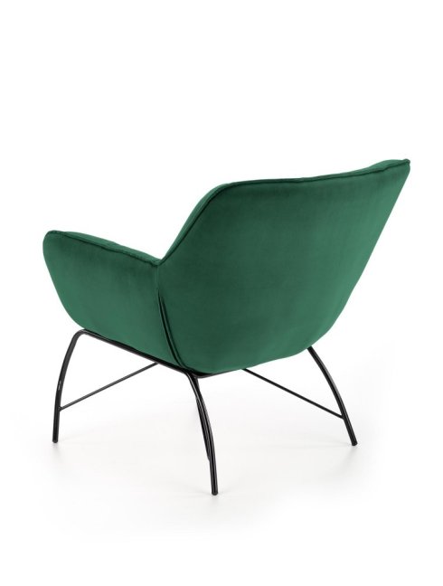 Designové křeslo BELTON — kov, látka, zelená