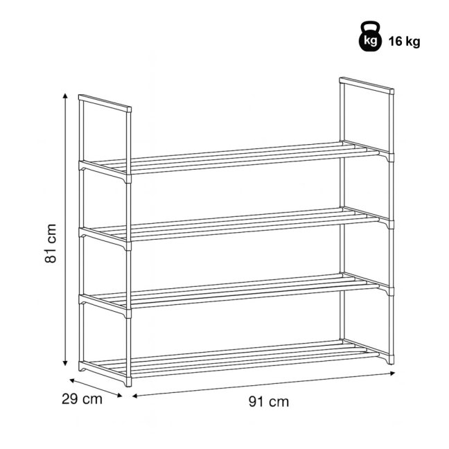 Botník NOBU — kov, černá