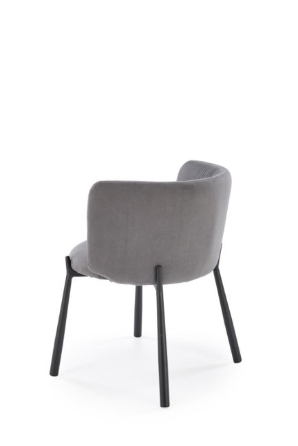 Jídelní křeslo KAREN — kov, samet, šedá