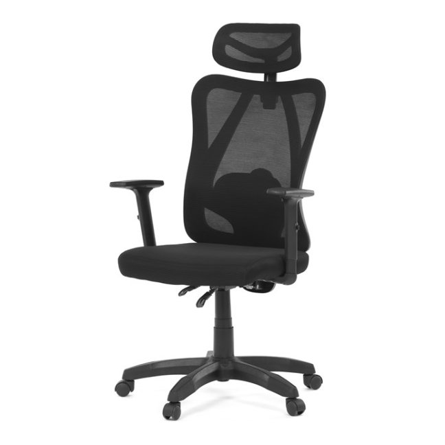 Kancelářská ergonomická židle MANET — síť / látka, černá
