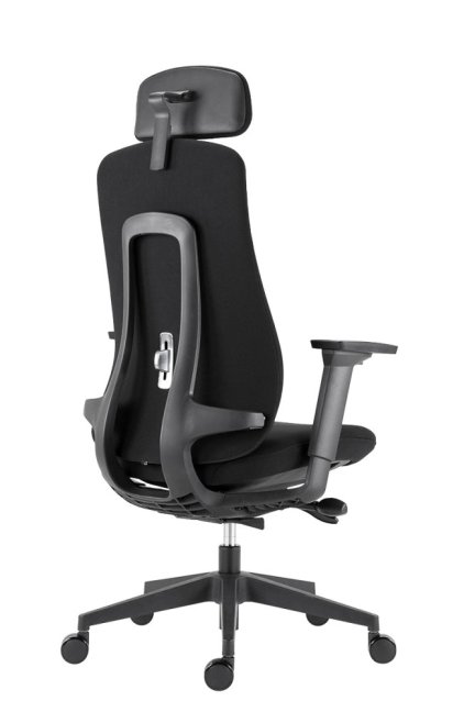 Kancelářská ergonomická židle FARRELL — látka, černá, nosnost 130 kg