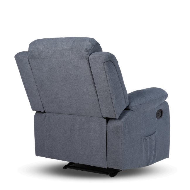 Relaxační polohovací TV křeslo DUVAL — látka, šedá, nosnost 130 kg