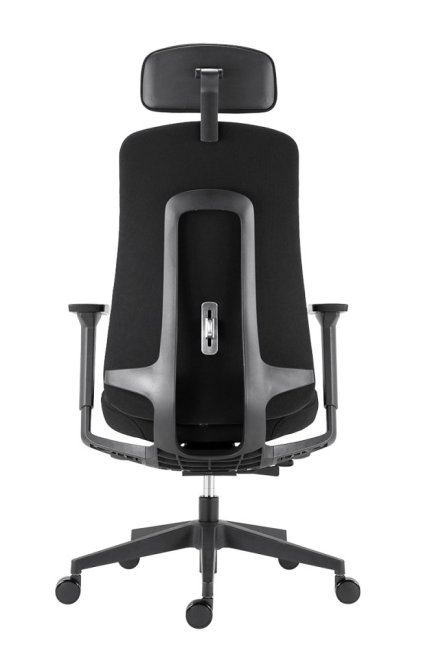 Kancelářská ergonomická židle FARRELL — látka, černá, nosnost 130 kg