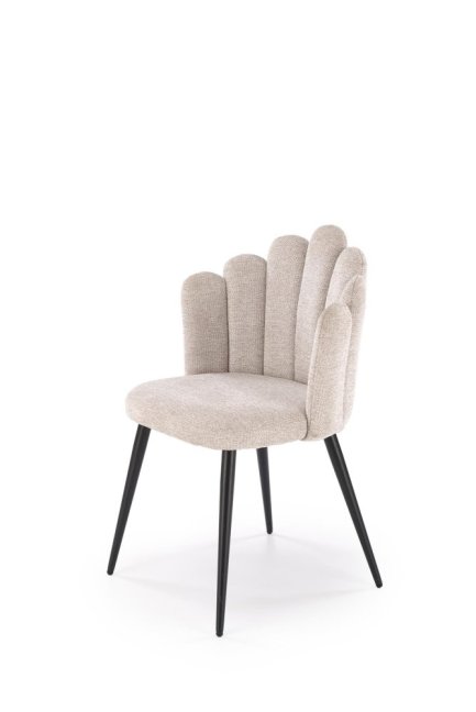 Jídelní židle FINA — kov, látka, béžová