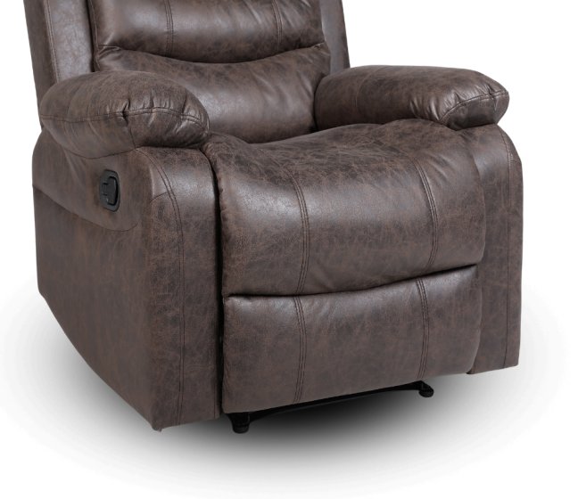 Relaxační polohovací TV křeslo HAVEN — látka, hnědá, nosnost 130 kg