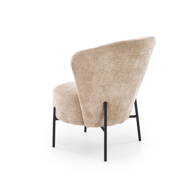 Designové křeslo CEZAR — masiv, látka, béžová