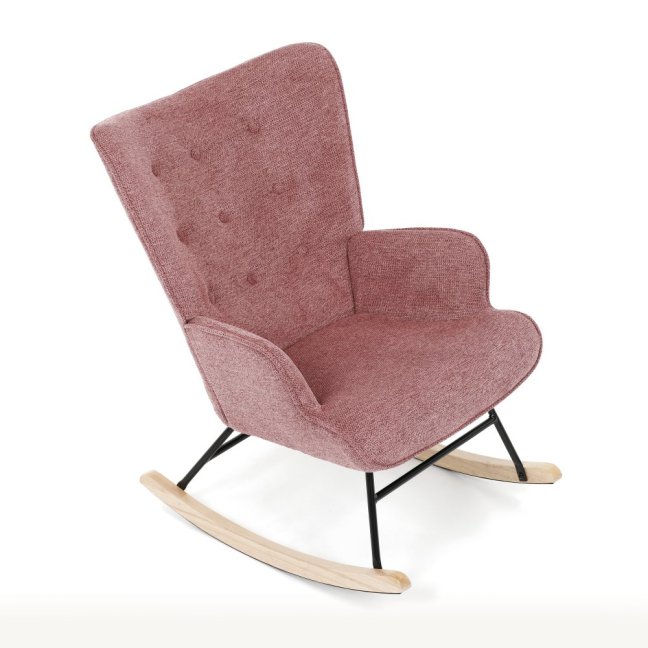 Houpací křeslo FABIAN — látka, růžová