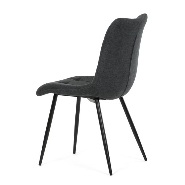 Jídelní židle DAEMON — kov, látka, černá / tmavě šedá