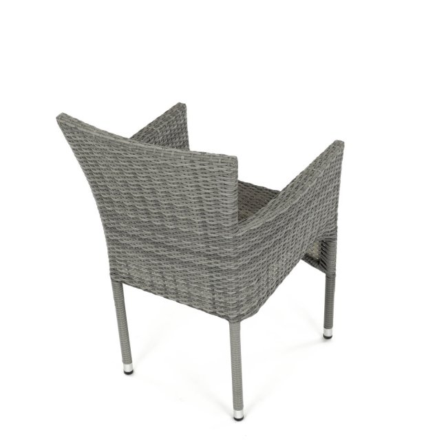 Zahradní křeslo BRIGITA — kov, umělý ratan, šedá