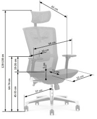 Kancelářská ergonomická židle AMBASADOR — síť / látka, černá