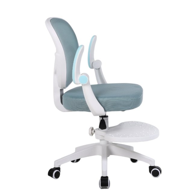 Dětská otočná židle Neoseat JUNI 008 s podnoží — látka, modrá