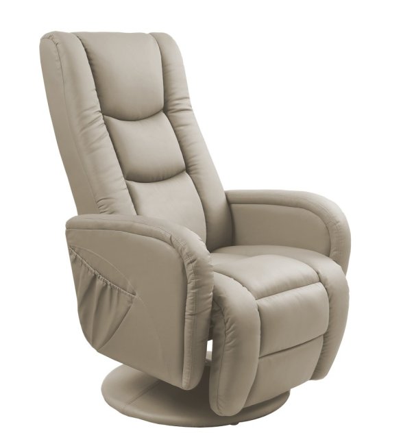 Masážní polohovací křeslo PULSAR — ekokůže, cappuccino, nosnost 136 kg