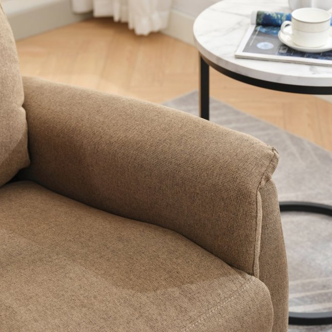 Relaxační polohovací TV křeslo ASTER — látka, hnědá