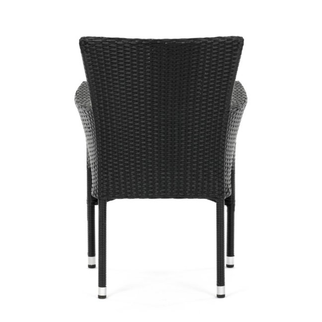 Zahradní křeslo BRIGITA — kov, umělý ratan, černá