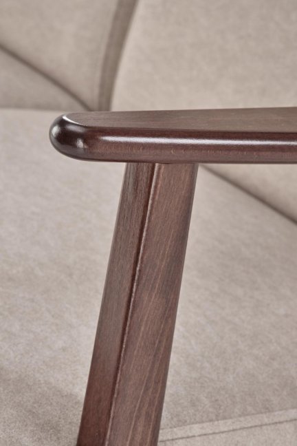 Designová dvojsedačka MILANO — masiv, látka, ořech / béžová