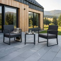 Zahradní set MIRAGE 1 + 2 — umělý ratan, šedá