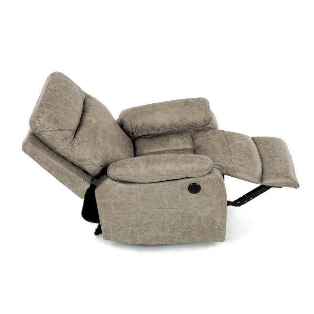 Relaxační křeslo BENNY s elektrickým polohováním — látka, béžová