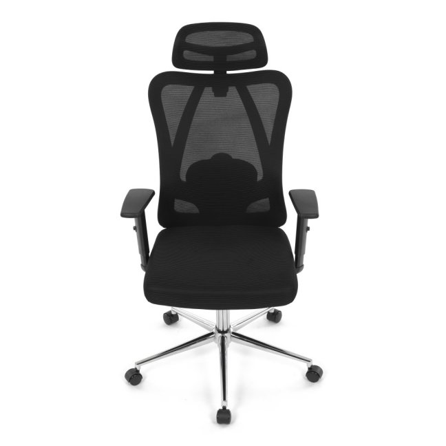 Kancelářská ergonomická židle LUMOS — síťovina, černá